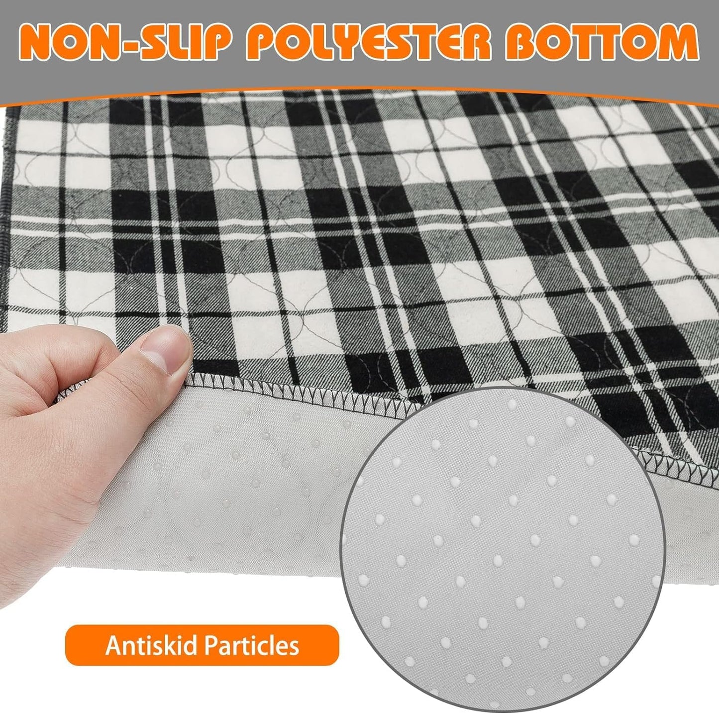 KOOLTAIL Reusable Puppy Pads, 2 Pack Washable Pee Pads for Dogs-Waterproof Non-Slip Plaid Puppy Training Pads, Absorbent Whelping Pads for Potty, Crate, Playpen, Bed, Sofa, Dog Large Mat, 36"x 41"