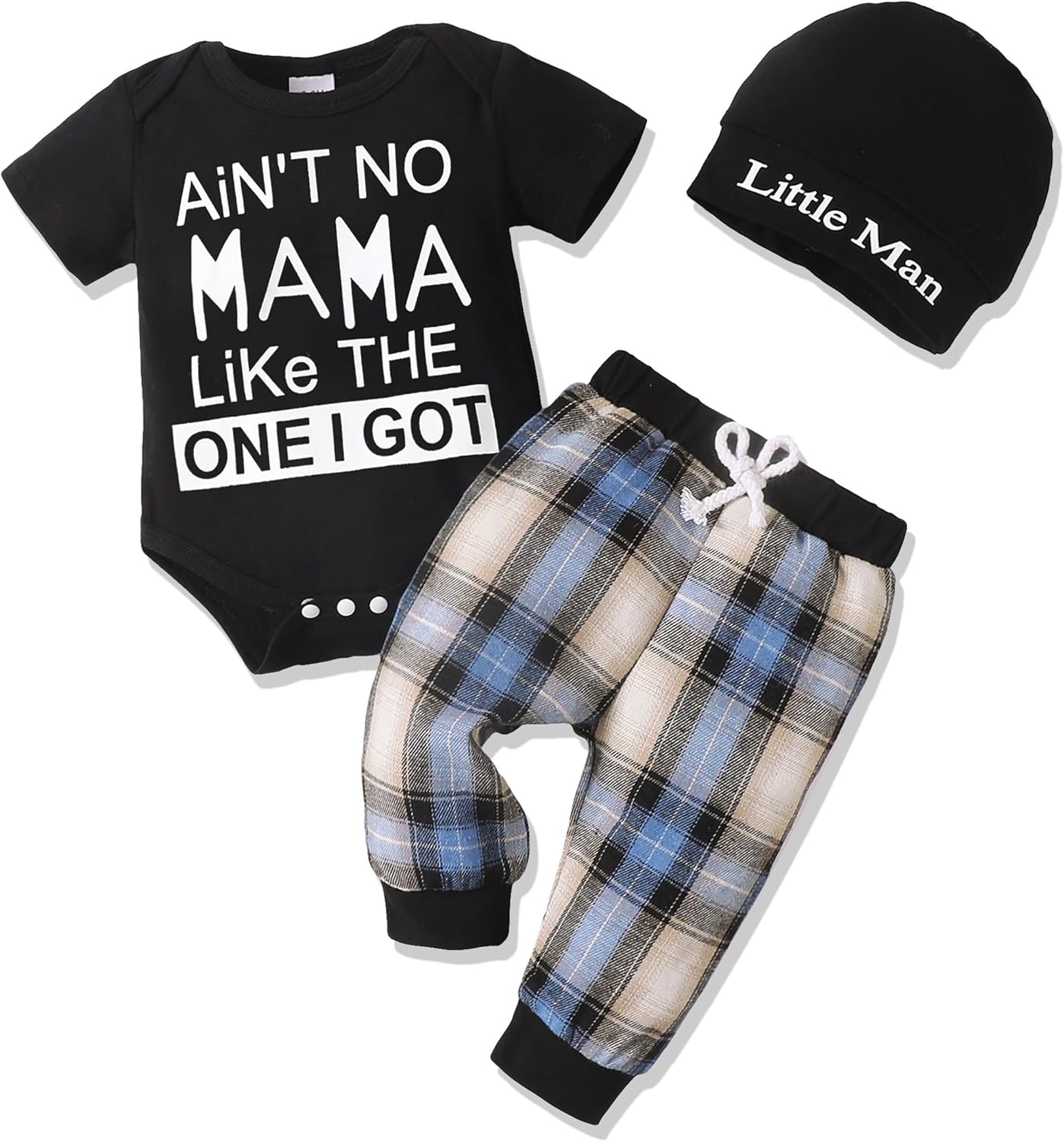 Renotemy Newborn Infant Baby Boy Clothes Outfits New to The Crew Outfits Long Pants Toddler Baby Boy Clothes Set