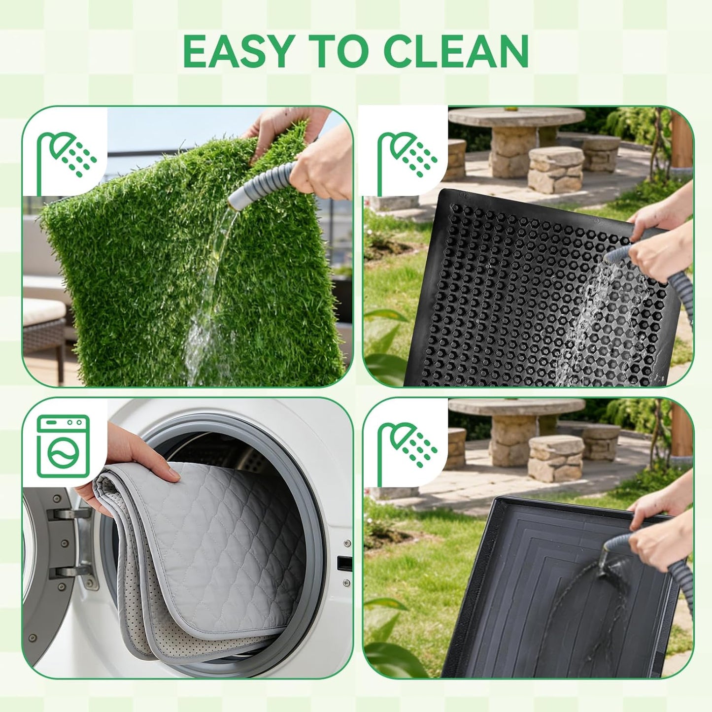 Dog Grass Pad with Tray,20"x25" Dog Litter Box, Artificial Turf Potty System with 2 Reusable Grass Patches + Washable Pee Pads, Portable Indoor Outdoor for Balcony Patio Apartment