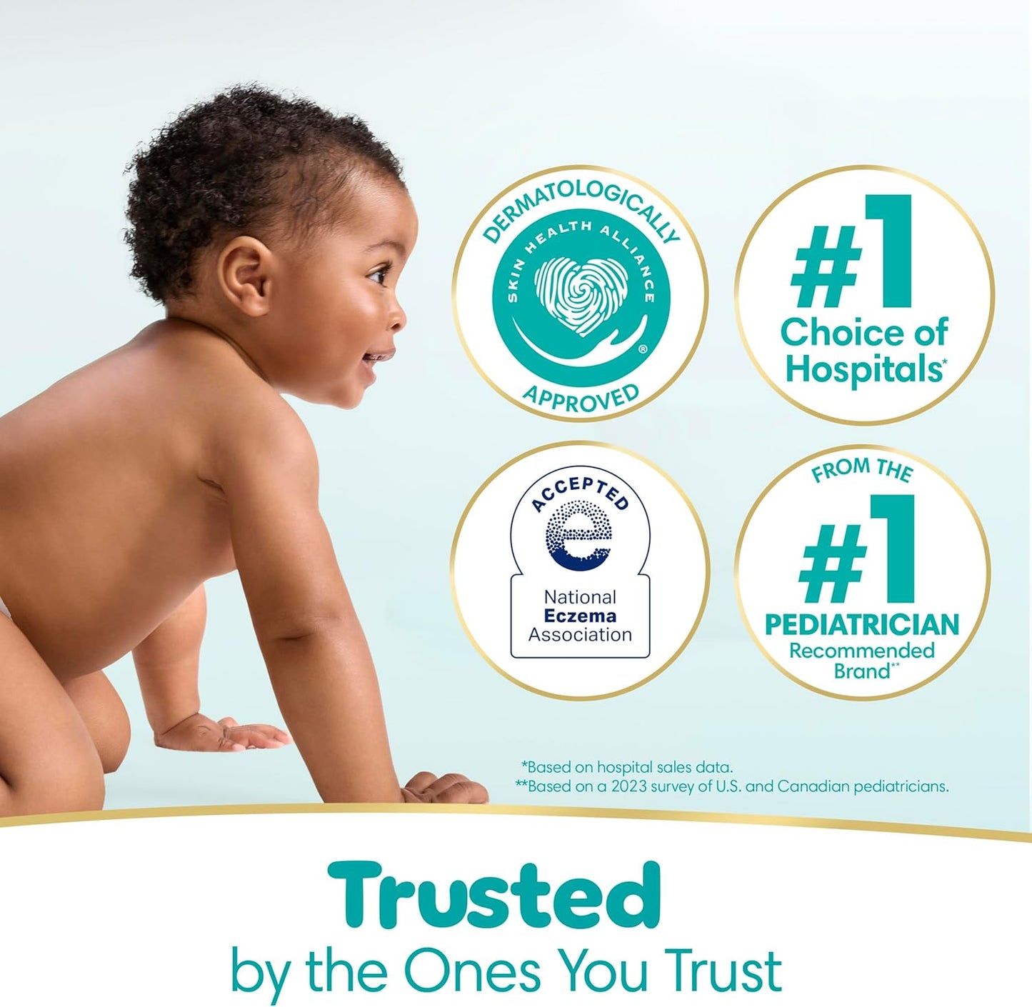 Pampers Baby Wipes Sensitive, Water Based Hypoallergenic and Unscented 504 Total (6 Flip-Top Packs)