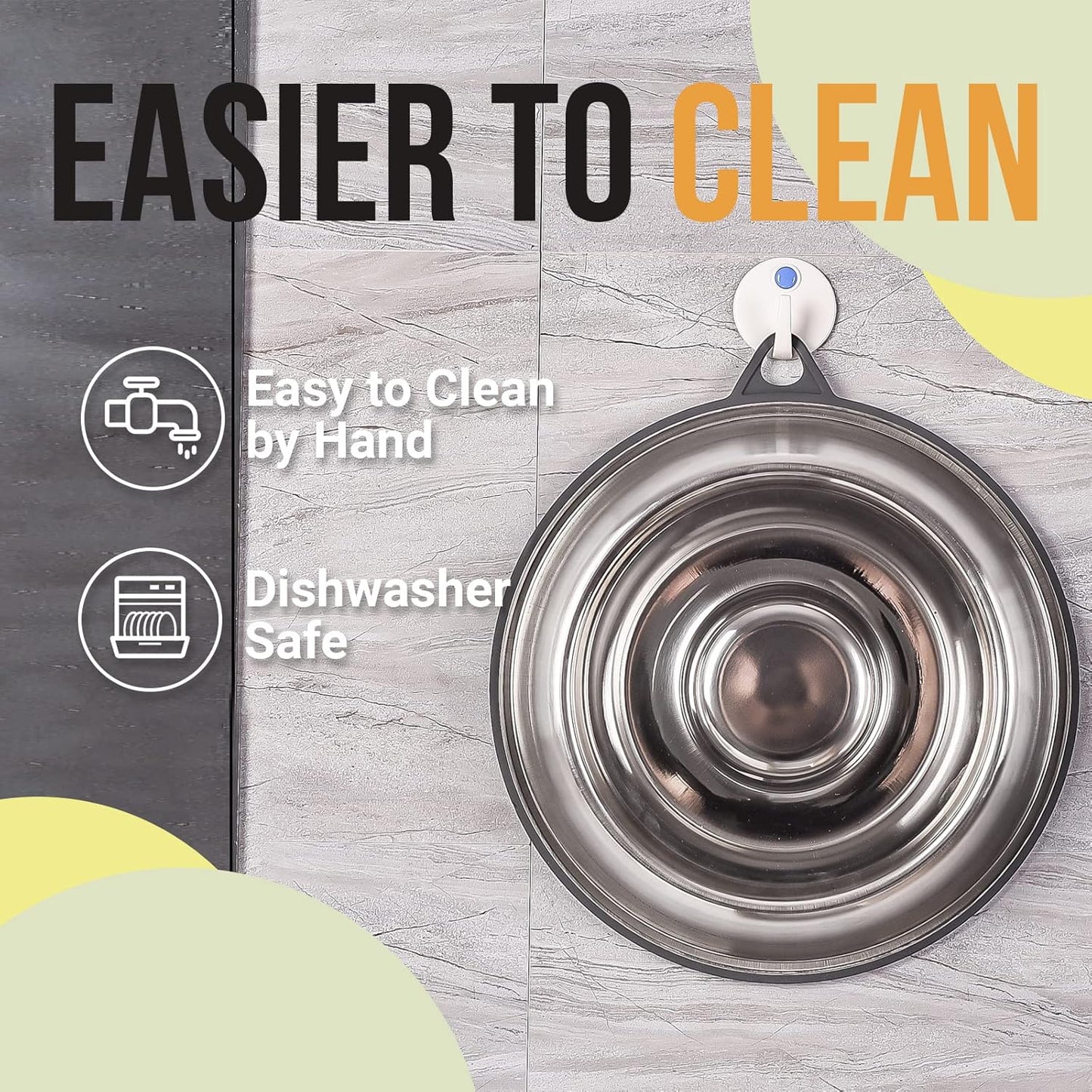 PEGGY11 Stainless Steel Slow Feeder Dog Bowl - Holds 5 Cups, for Large Size Dog