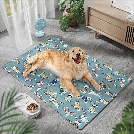 Pets Cool Mat, Washable and Portable Self Cooling Gel Pad for Dogs Cats to Prevent Heat, Blanket Sleeping Kennel Mat Suitable for All Types of Pets (Small)