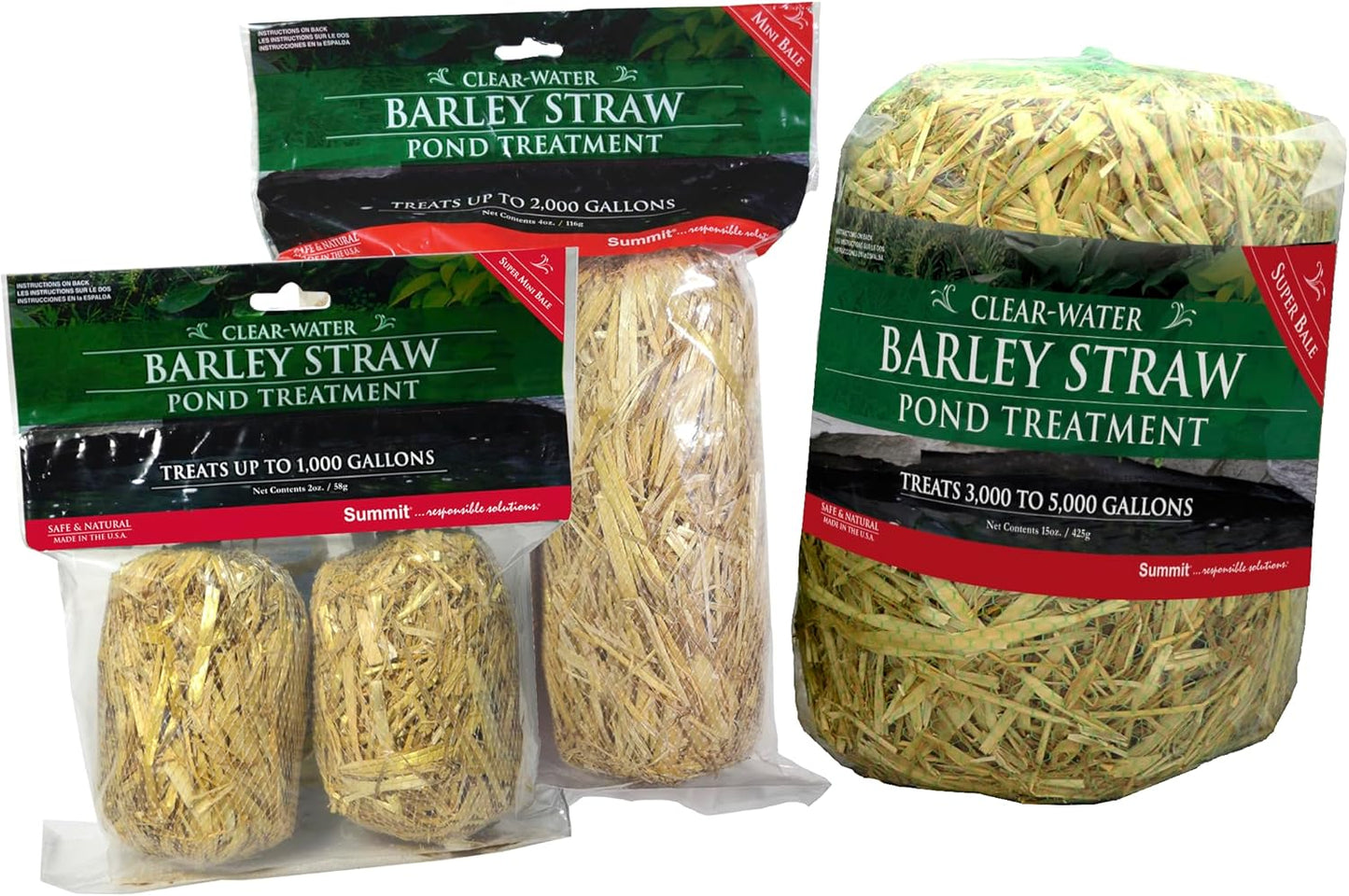 Summit Clear-Water Barley Straw Pond Treatment, 2-Pack, Treats upto 2000 Gallons, 1000 Gallons per Bale