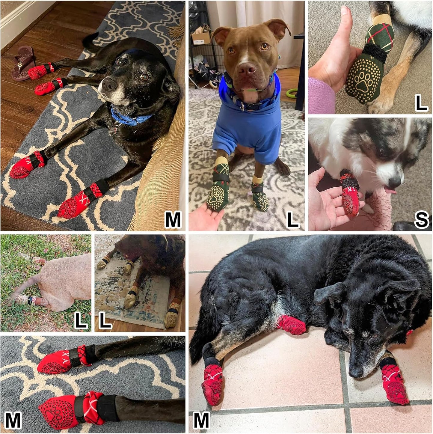 BEAUTYZOO Dog Socks - Anti Lick, Anti Slip, Paw Protector - Size SM