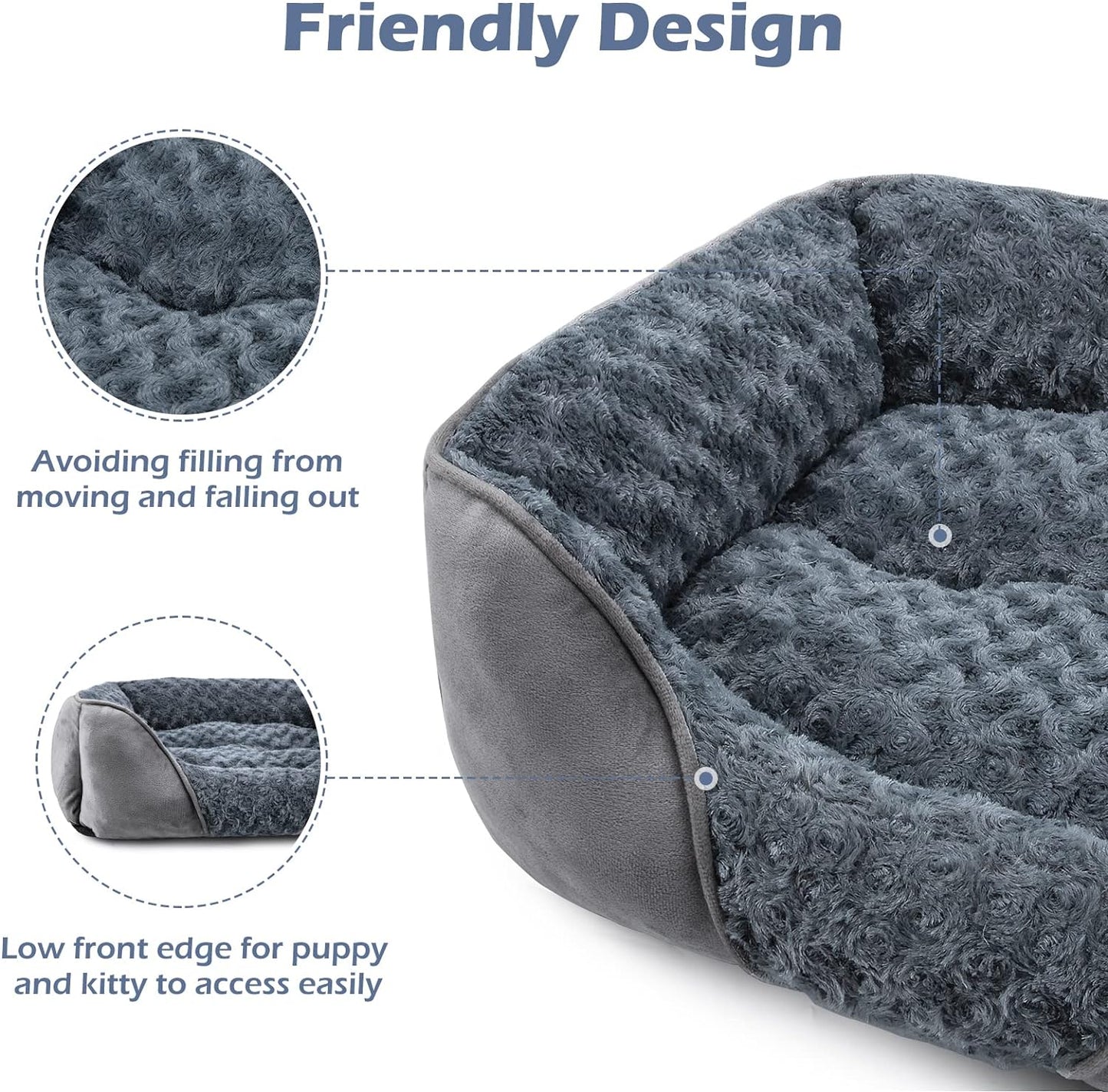 INVENHO XX-Large Dog Bed for Large Medium Small Dogs, Rectangle Washable Dog Bed, Orthopedic Dog Bed, Soft Calming Sleeping Puppy Bed Durable Pet Cuddler with Anti-Slip Bottom XXL(42"x30"x10")