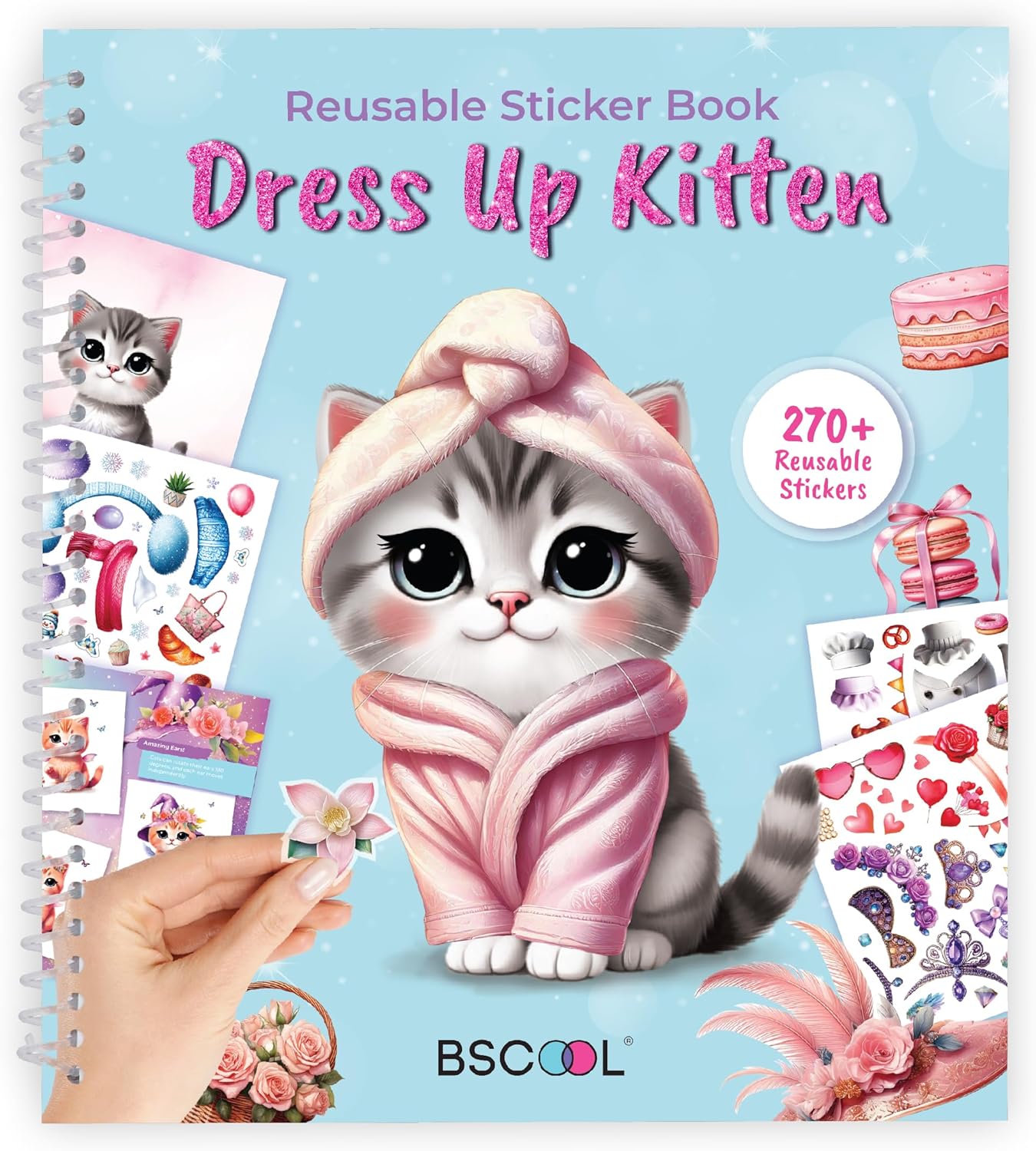 Sticker Dress Up Kitten - Kids Activity and Sticker Book Learn Fashion Design for Kitten with Guides and 270+ Reusable Stickers. Easter Gift for Girls Ages 5,6,7,8