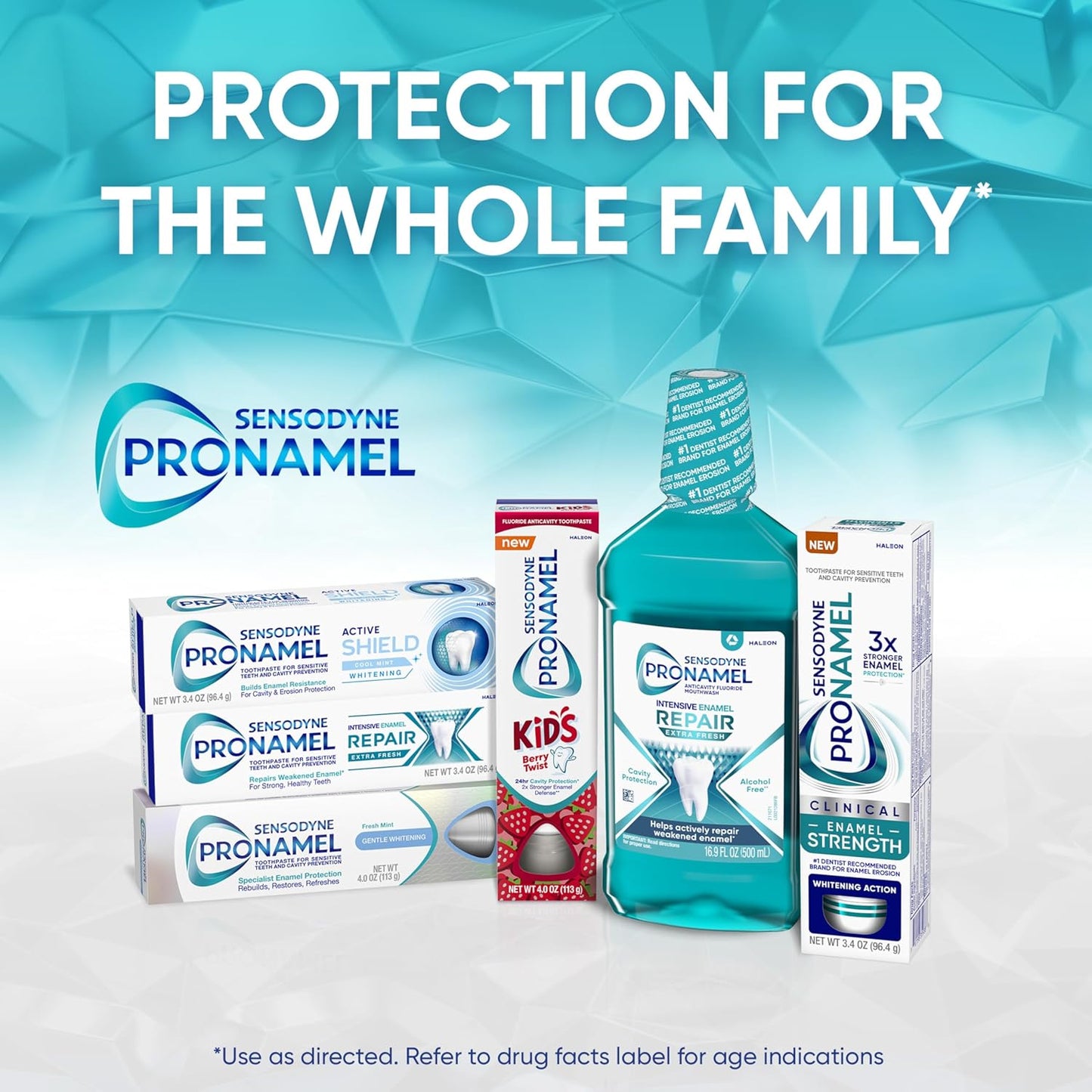 Sensodyne Pronamel Gentle Teeth Whitening Enamel Toothpaste for Sensitive Teeth, to Reharden and Strengthen Enamel, Amazon Exclusive, Fresh Mint - 4 Ounces (Pack of 4)