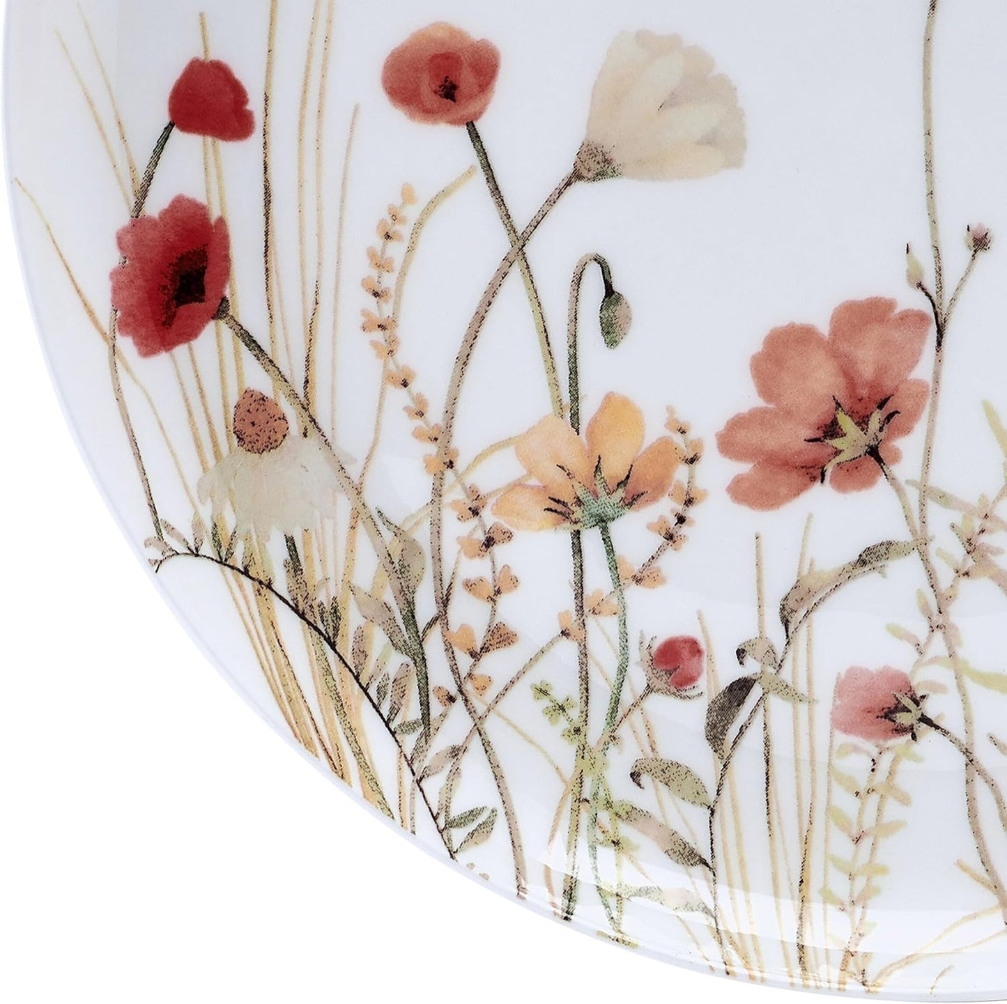Mikasa Meadow Serenade 12 Piece Floral Bone China Durable Chip Resistant Lightweight Dinnerware Set, Service for 4