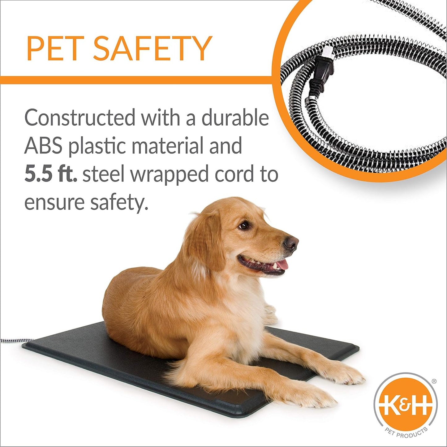 K&H Pet Products Heated Original Lectro-Kennel Outdoor Pad With Deluxe Cover, Medium 16.5 X 22.5 X 1.0 Inches