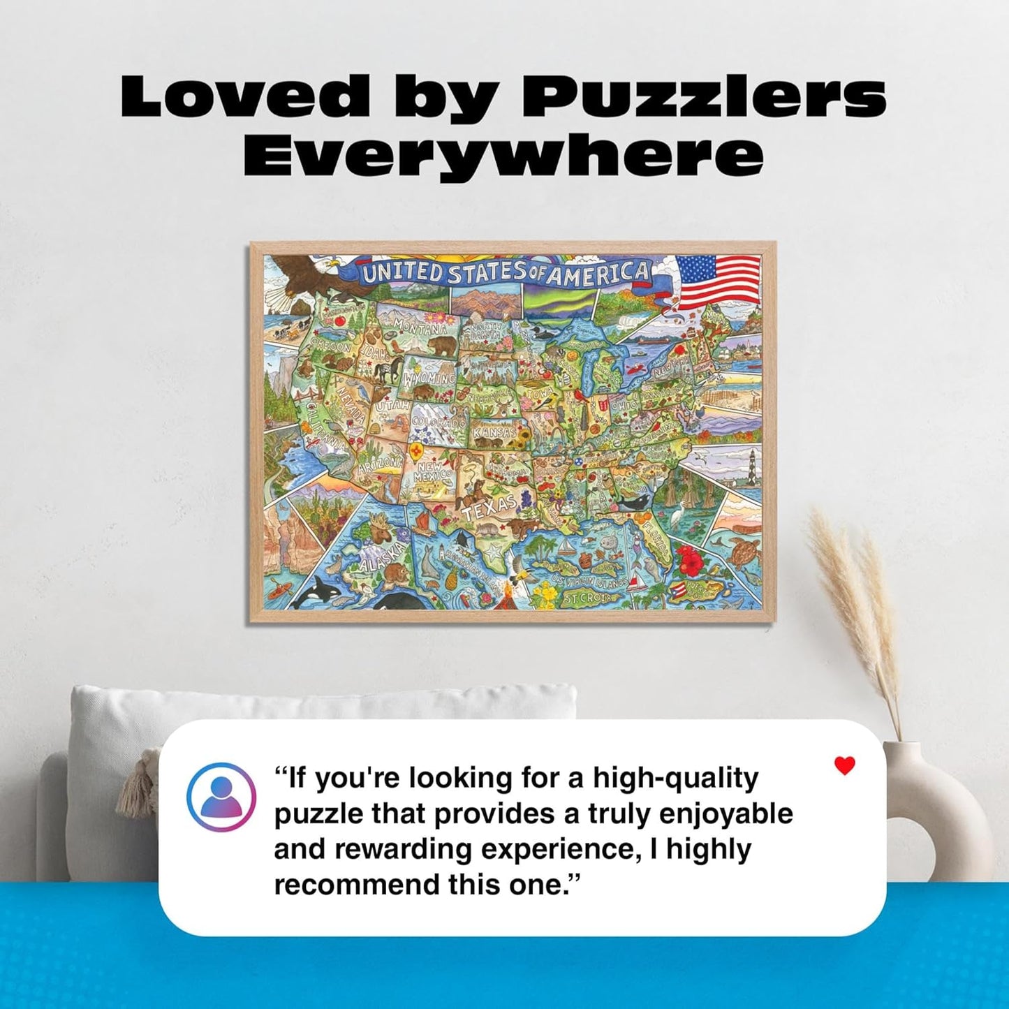 Buffalo Games - 1000 Piece Jigsaw Puzzle Carrie Wagner Colorful Country, Made in USA, Premium Recycled Board, Full-Color Poster