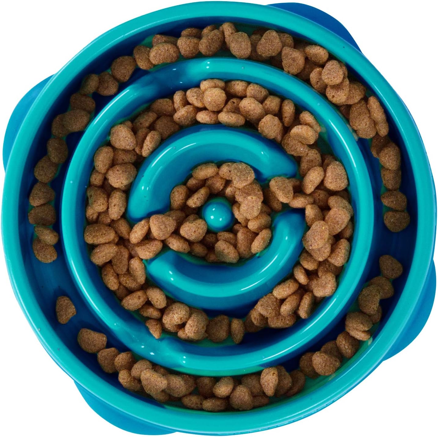 Outward Hound Fun Feeder Slo Bowl, Slow Feeder Dog Bowl, Medium/Mini, Turquoise & Outward Hound Dog Brick Interactive Treat Puzzle Dog Toy, Intermediate