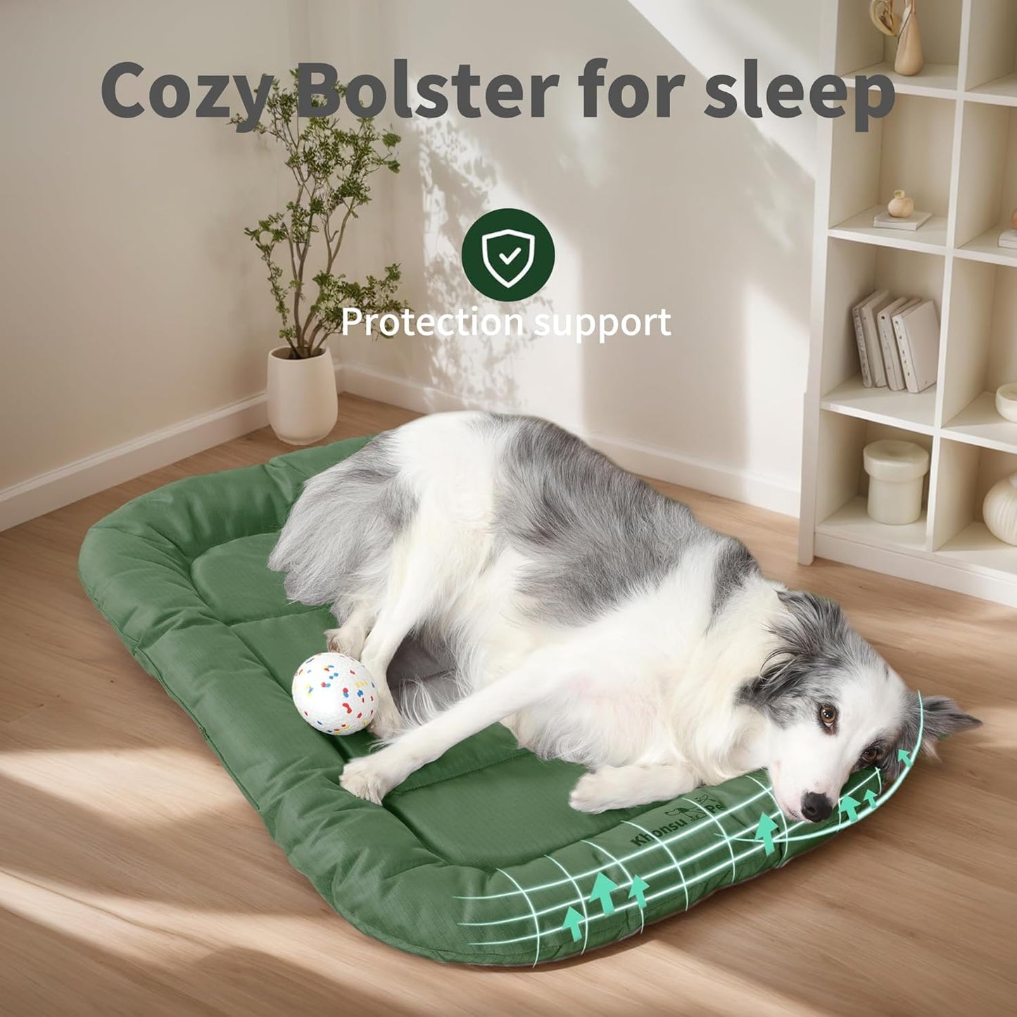 KHONSU PET 내구성 있는 강아지 침대, 튼튼하고 찢어짐 방지 반려견 크레이트 침대, 362.9kg(800파운드) 인열 강도 PVC 뒷면 방수 반려동물 침대 매트 실내 및 실외 사용 최대 15.9kg(35파운드) 강아지용