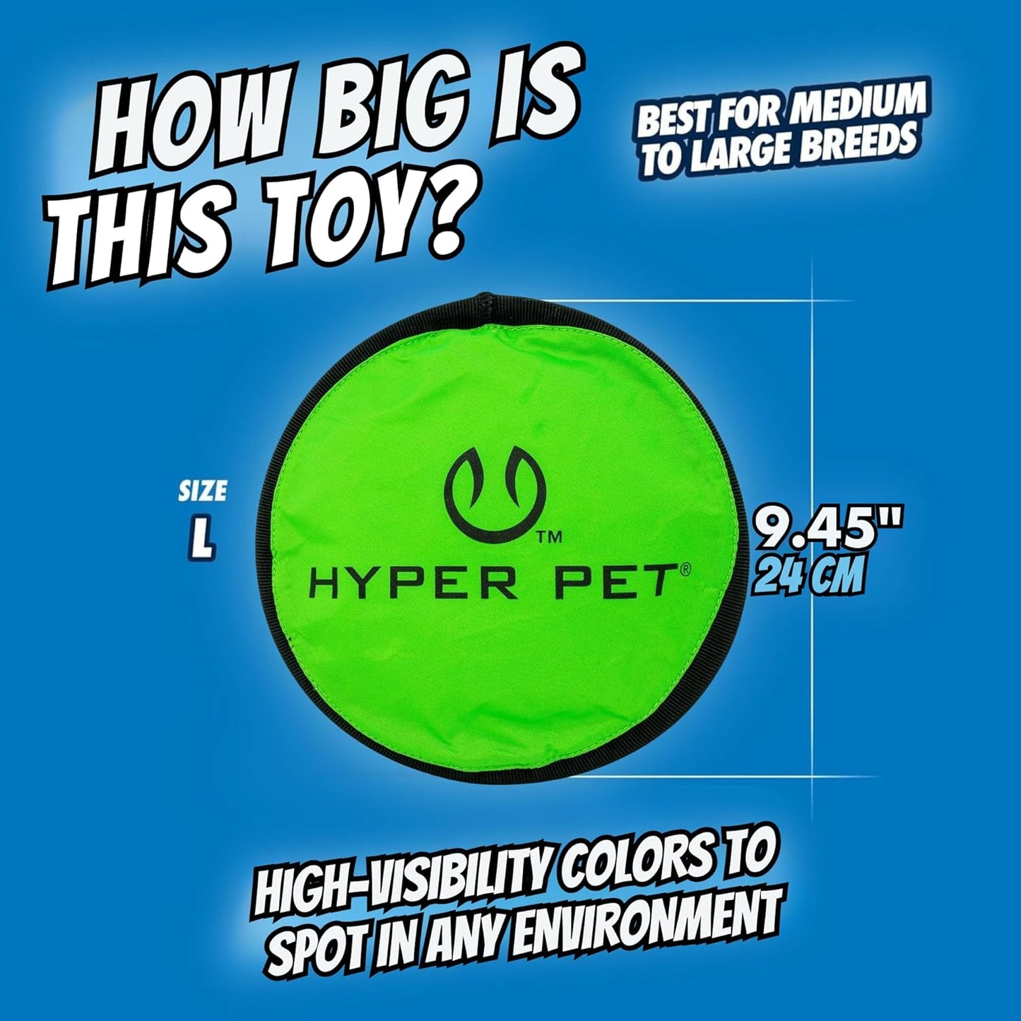 Hyper Pet Flippy Flopper 9" Flying Disc Soft Dog Toy, Floats in Water & Safe on Teeth, for All Breeds, Pack of 2 (Colors May Vary)