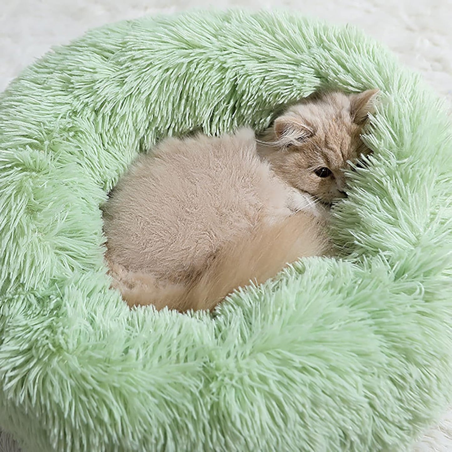 Dog Beds Calming Dog Bed Fluffy Donut Cuddler Cat Bed Round Donut Pet Bed for Cats and Small Dogs Cozy Soft Indoor Cat Pet Cushion Bed,1,XXL