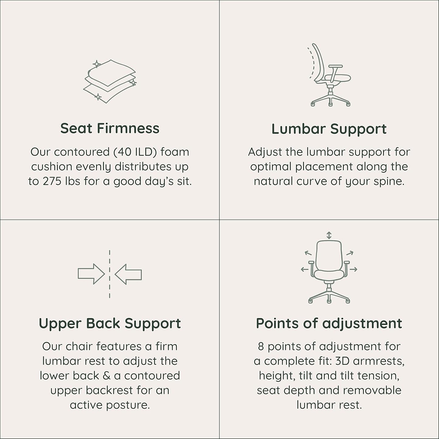 Branch Ergonomic Chair - A Versatile Desk Chair with Adjustable Lumbar Support, Breathable Mesh Backrest, and Smooth Wheels - Experience Optimal Comfort and Support - Graphite - White