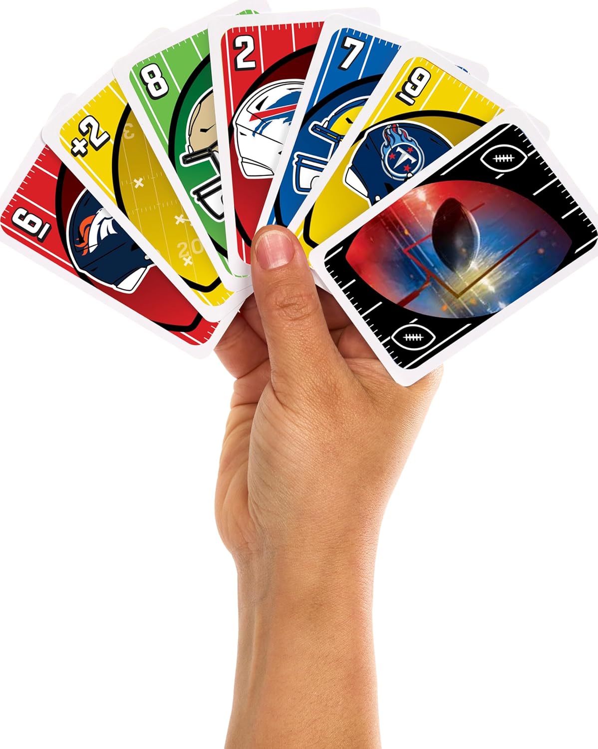 Mattel Games UNO NFL Card Game in Storage Tin Box for Kids, Adults, Parties & Travel with NFL Team Logos & Special Rule (Amazon Exclusive)