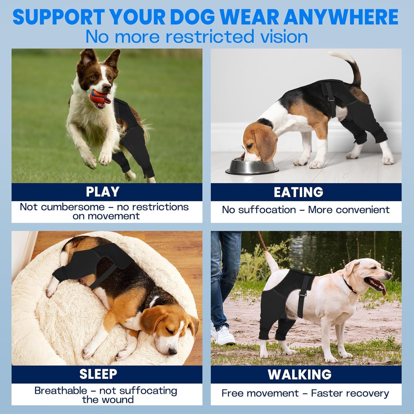 Dog Recovery Sleeve Rear Leg for Stop Licking, Comfortable Back Leg Pants for Wound ACL TPLO After Surgery, Dog Cone Alternative Protective, 2XL