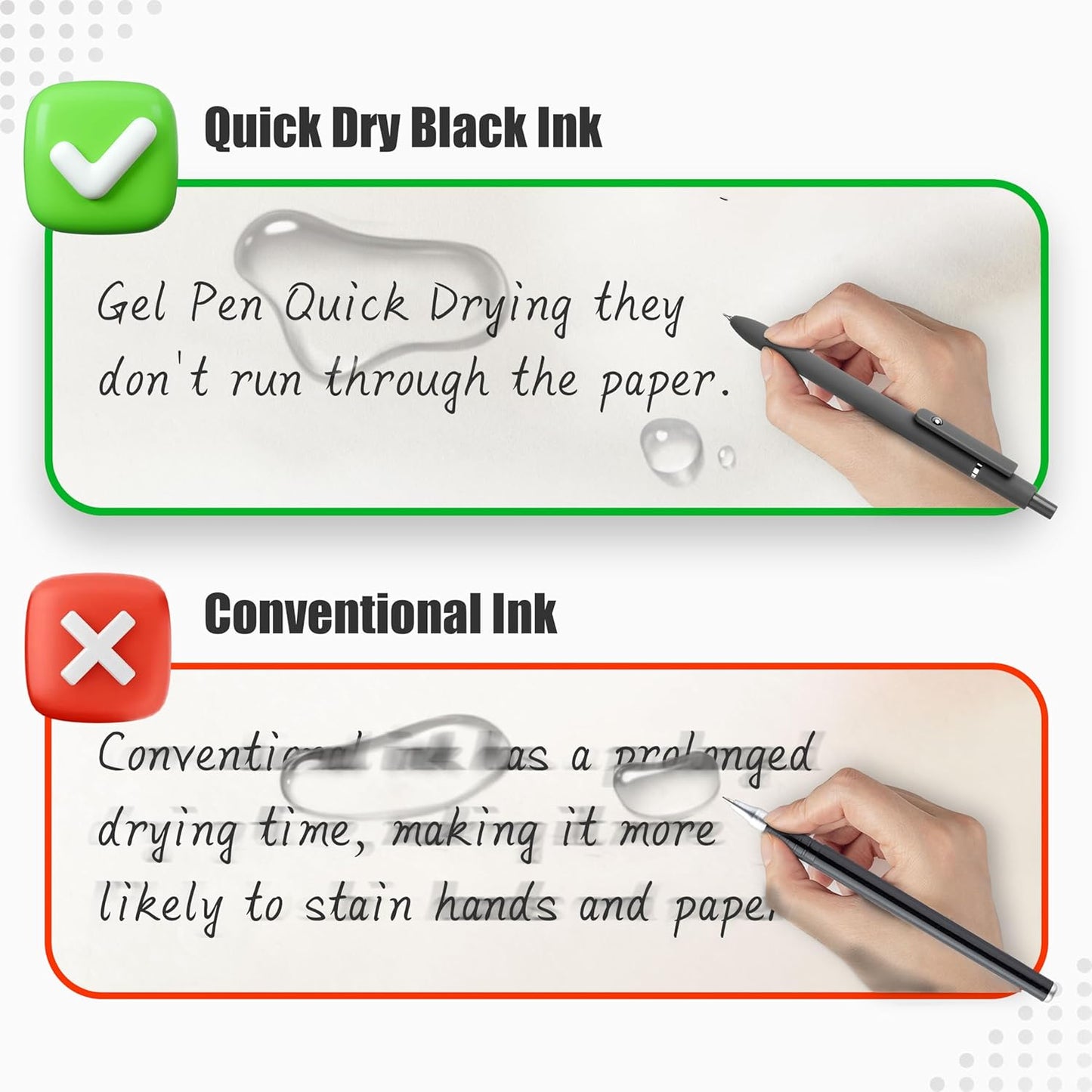 Aesthetic Gel Ink Pens, 0.5mm Fine Point for Smooth Writing, 6 Pens + 3 Refills No Smear & Bleed Quick Dry, Retractable, Ideal for Journaling and Note-Taking, Stylish Office and School Supplies