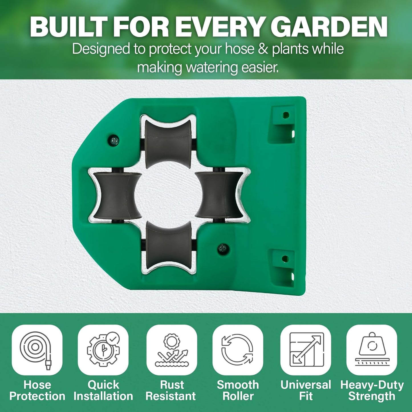 Garden Hose Pipe Roller Guide – Corner & Wall Hose Guide Tool for Preventing Kinks, Protecting Plants, and Easy Garden Watering