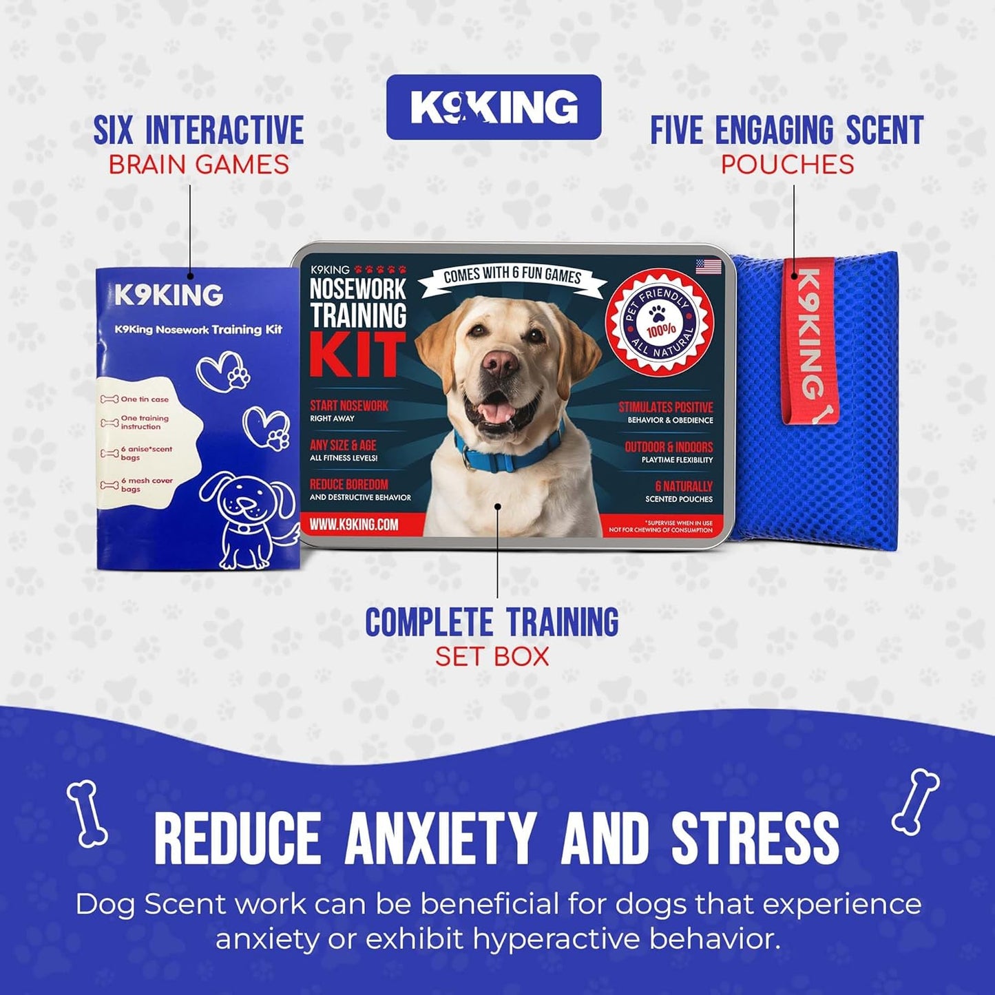 Interactive Dog Scent Training Kit Fun - Nose Work for Dogs, Hide and Seek Dog Toys, Enhance Dog Brain Games, Nose Scent work Games for All Ages Dog, Dog Scent Training Box, Scent Work Kit for Dogs