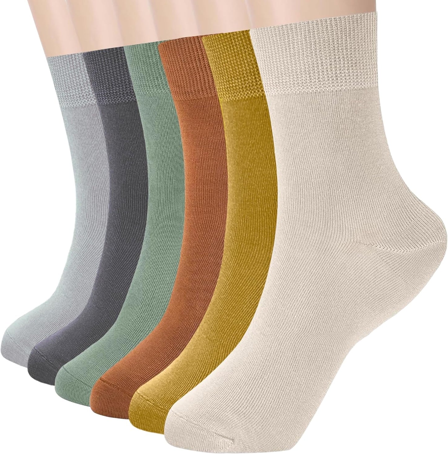 Womens Thin Cotton Socks Soft Socks for Women Above Ankle Breathable Crew Socks 6 Pack