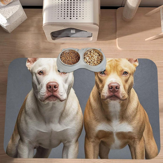 Pet Feeding Mat Leather Dog Food Mat Waterproof Pet Tablecloth Pitbull Dogs Pet Placemat for Dogs Absorbent Dog Bowl Mat Anti-Slip Dogs Mats for Food and Water