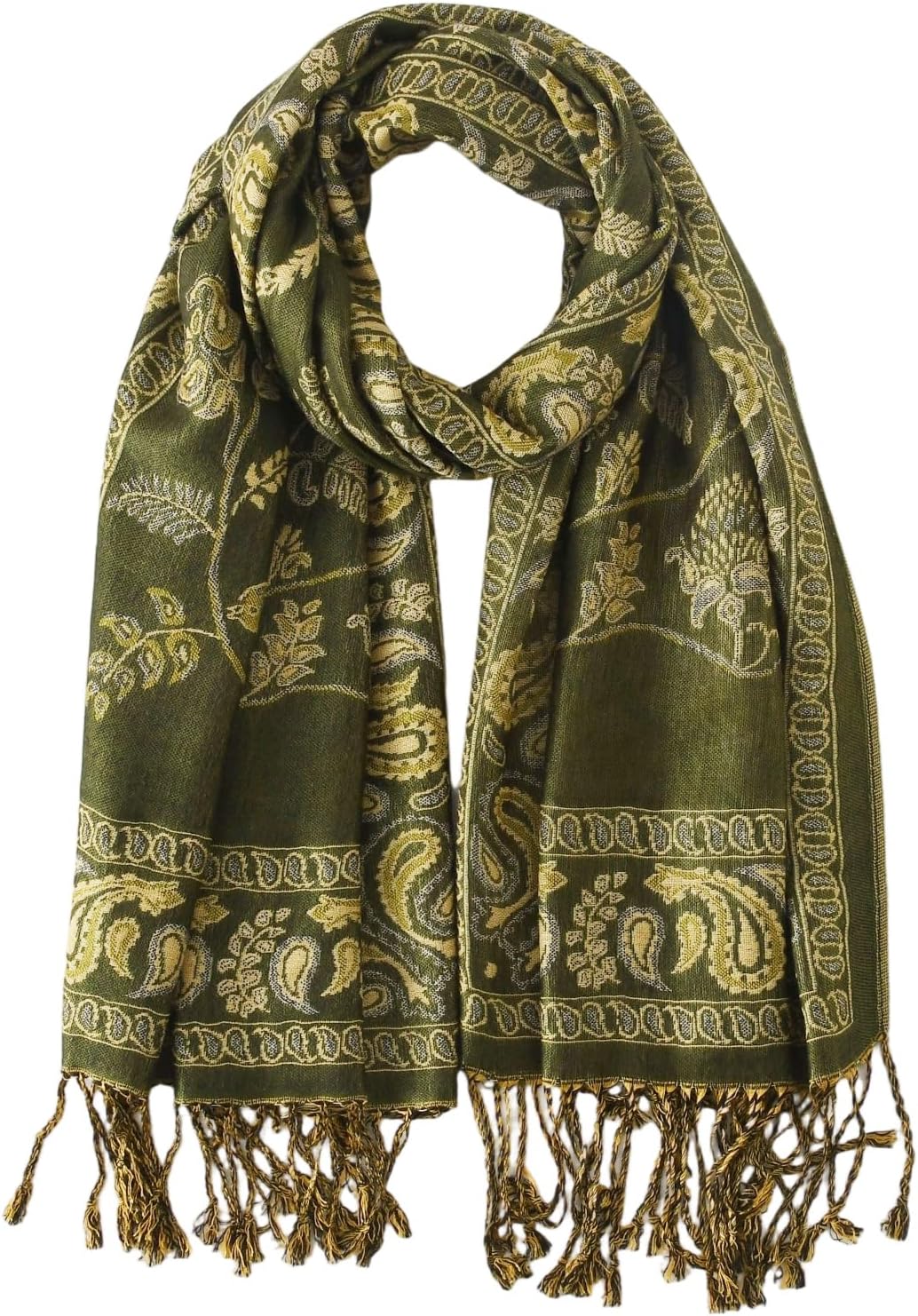 Reversible Paisley Pashmina Rave Scarf Shawl-Soft Silky Pashmina Wraps for Women Evening Dresses