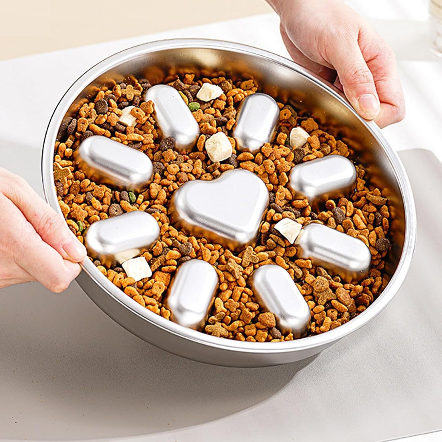 Dog Bowl Slow Feeder - Anti-Choking Puzzle Dish,Dog Food Bowl with Non-Slip Base,for Medium Breed, Fast Eater, Feeding, Eating, Treat, Water