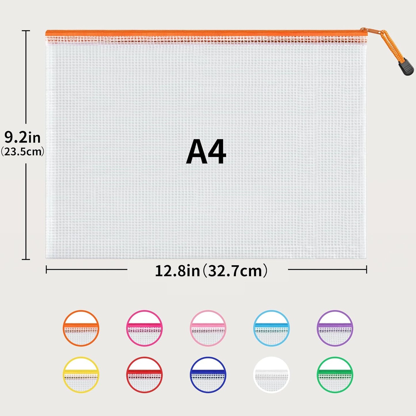 JARLINK A4 Letter Size 24 Pack 10 Colors Zipper Mesh Document Pouch, Mesh Bags for Board Games & Puzzles, Waterproof Document Zipper Pouches for Office School Supplies, Toys, Cosmetics Travel Storage