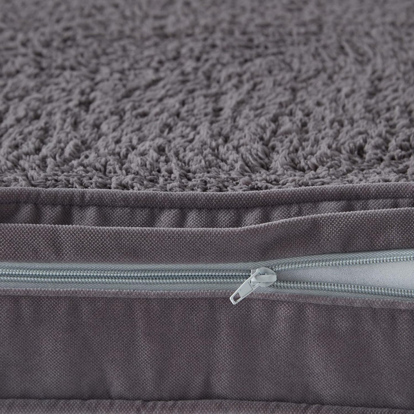 South Pine Porch Ollie Orthopedic Reversible Rectangle Microfiber and Sherpa Foam Dog Bed with Removable, Machine-Washable Cover, Gray, Large (48 in. x 36 in.)