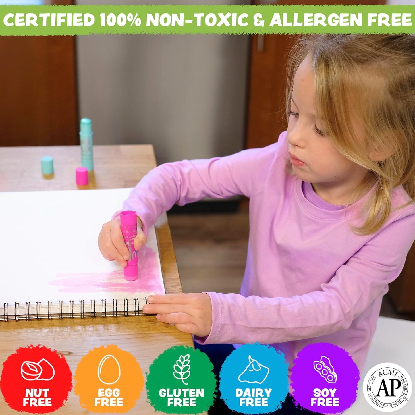 Kwik Stix Solid Tempera Paint Sticks, 24 Colors, Washable Paint Sticks for Kids, Non-Toxic, Quick Drying, Allergen Free, Comes in Classic, Metallic, & Neon Colors, Ideal for Kids and Toddlers