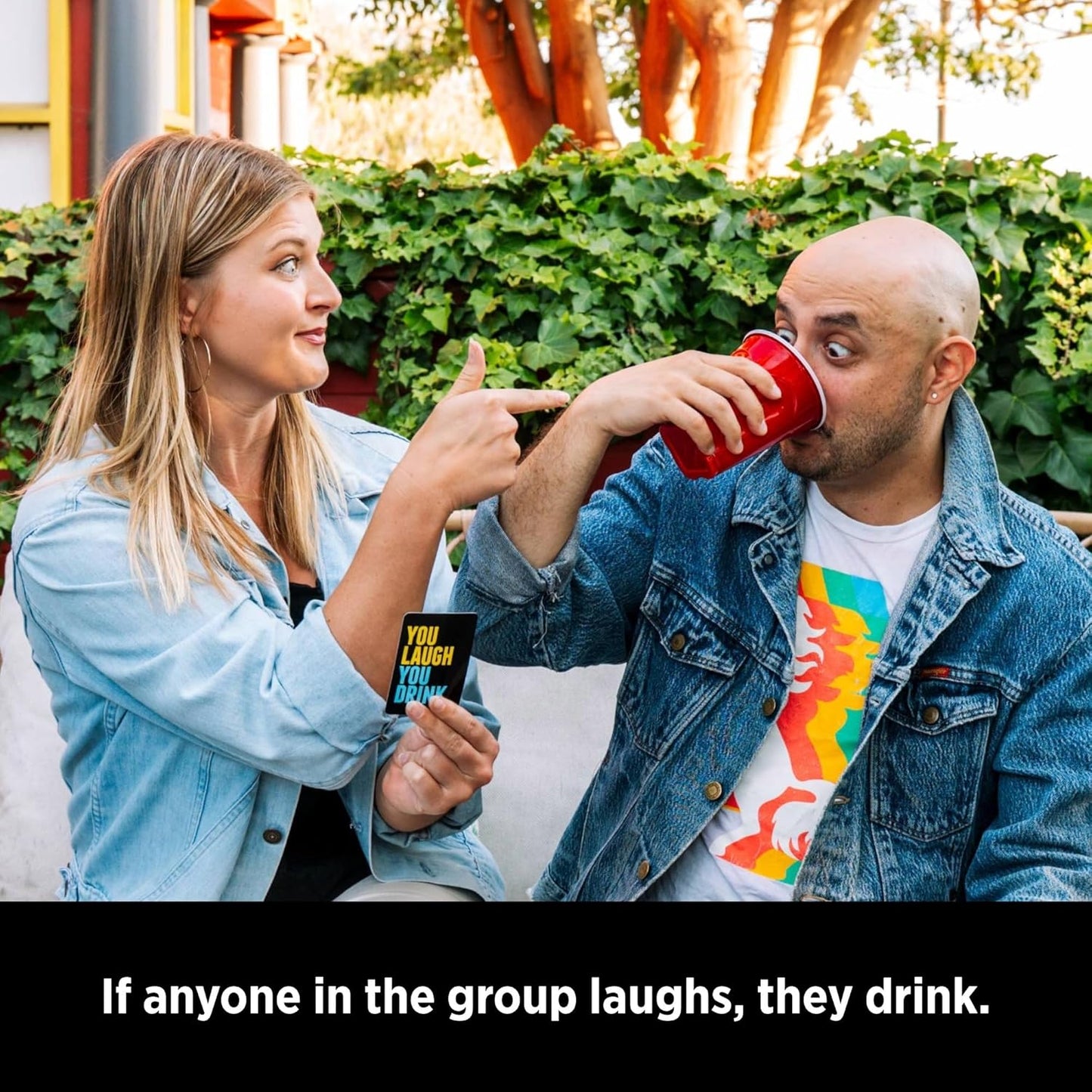 DSS Games You Laugh You Drink for People Who Can’t Keep A Straight Face [Try Not to Laugh Cards | Party Game for Adults | 150 Fun Prompt Cards for Game Nights, Pregames | Gift for Him]