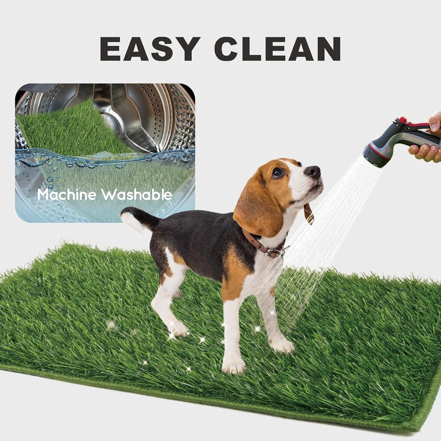 Dog Grass Pad with Tray Foldable Dog Litter Box High Walls, Odor Free Artificial Grass for Dogs Potty, Pee Pad Holder, Seamless, No Assembly, Waterproof, Easy Clean, Portable for Travel
