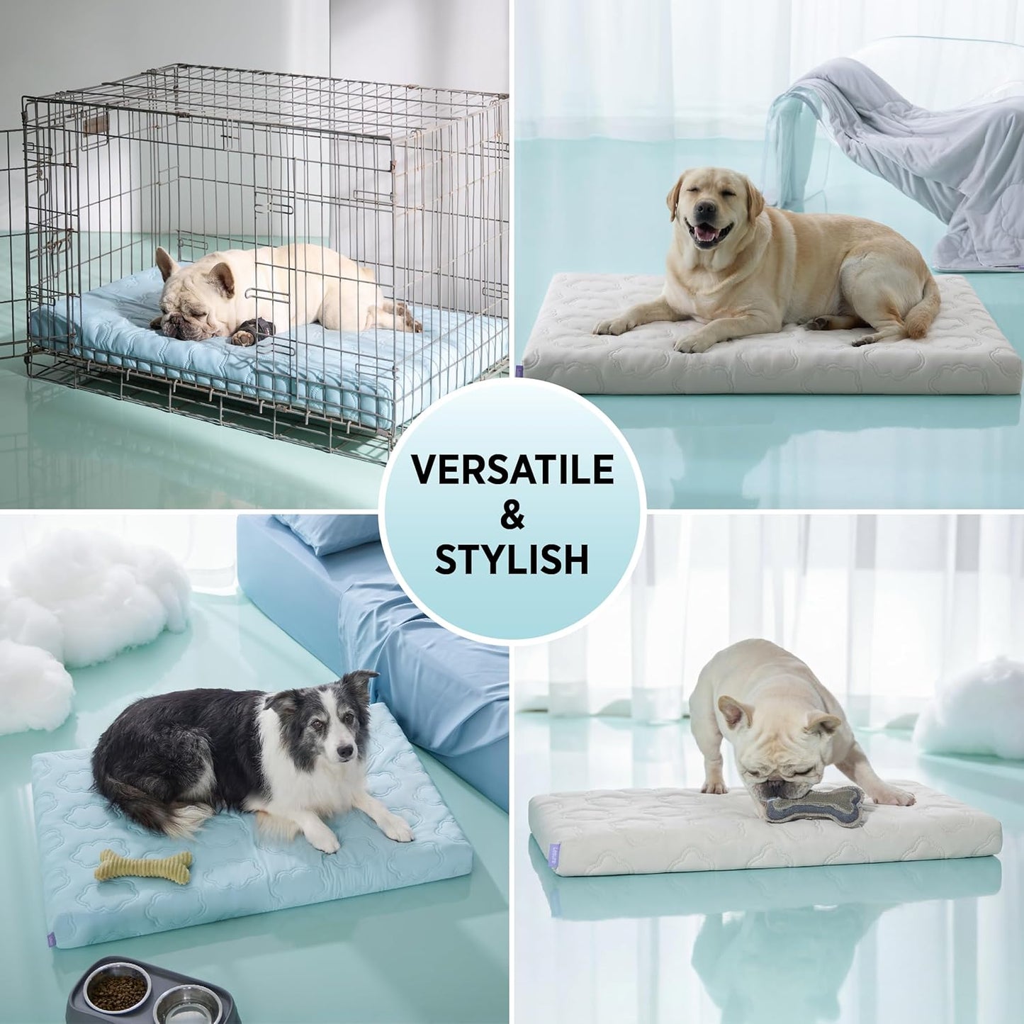 LE SURE Orthopedic Cooling Dog Bed, XXL Q-Max>0.5 Cooling Mat with Removable Washable Cover, Breathable Egg Crate Foam Non-Slip Summer Pad for Extra Large Active/Senior/Long-Haired Pets, 47x29 Inch