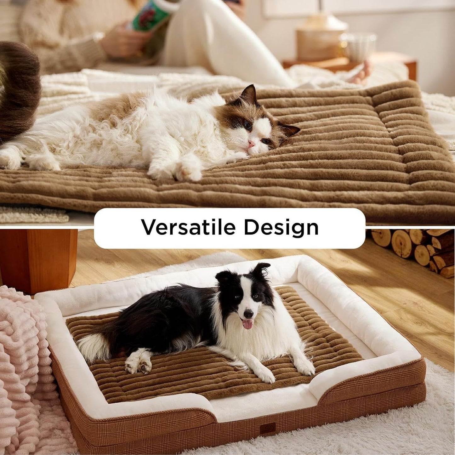 Comfortable Pet Mat - Breathable Dog Mat, 24.02x17.72 inches Dog Crate Pad, Cloth Material Cat Mats with Removable Cover, Soft Cat Bed, Crate Mattress for Small Medium Dogs and Cats