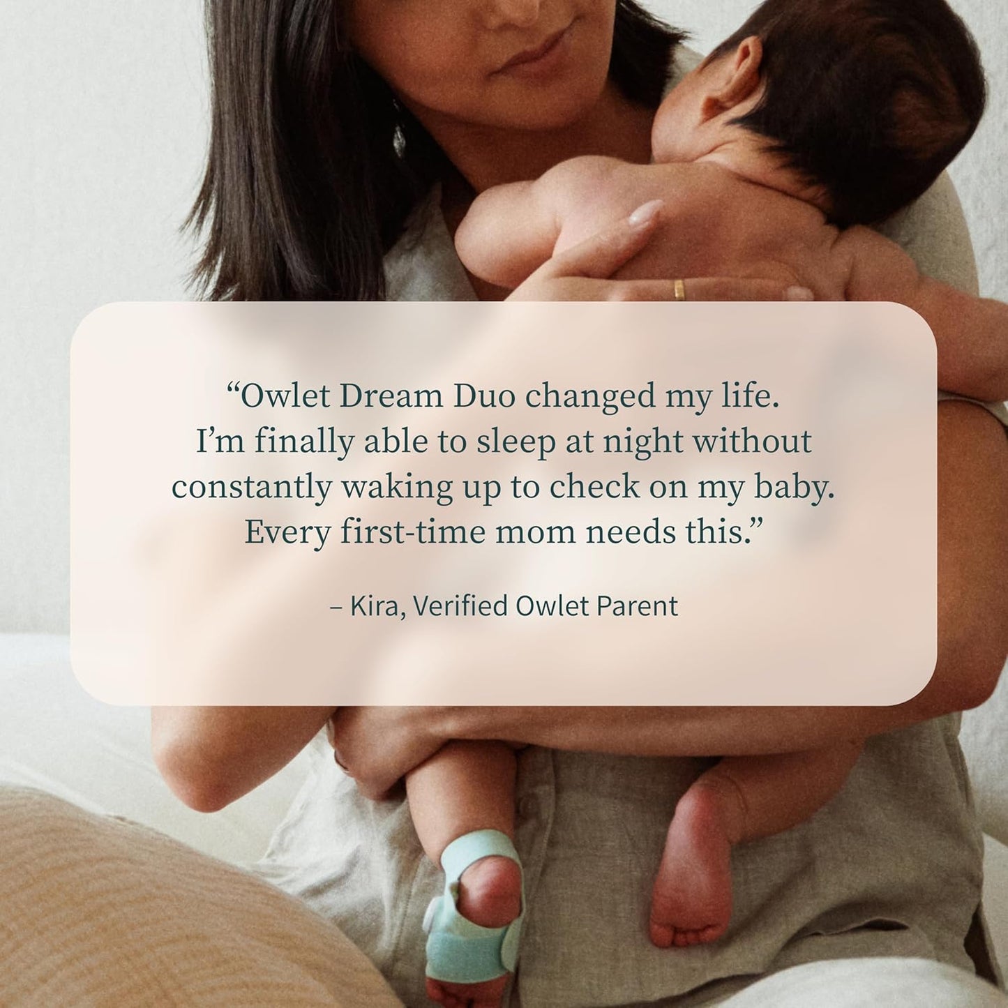 Owlet Dream Duo (Gen 3) Smart Baby Monitor All-in-One Bundle - 2K HD Video Baby Monitor with Alerts & Owlet Dream Sock Tracks Baby’s Oxygen, Heart Rate & Sleep | Health Insights via App | Bedtime Blue
