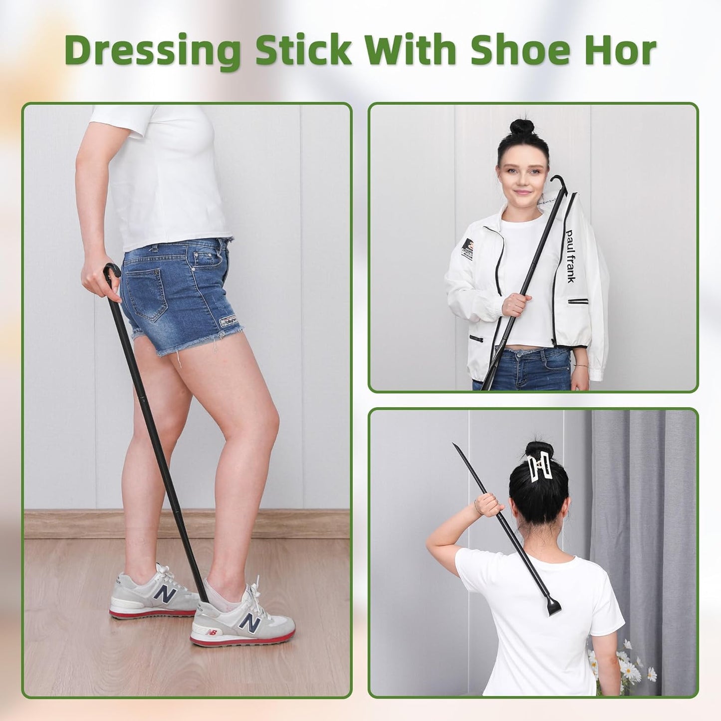 Compression Sock Aid Device - Sock Aids for Compression Stocking - Helper Device for Putting on Hosiery -with Replaceable Dressing Stick