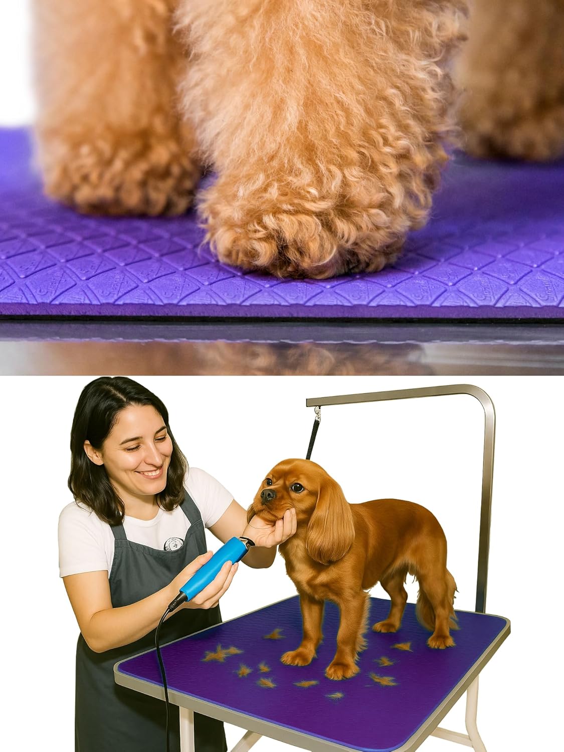 Seagull Multipurpose Foam Rubber Pet Grooming Table Mat 16 x 24 Inch Dog Grooming Mat for Table Cat Grooming Mat Dog Bath Mat Pet Vet Mat Non Slip Soft Waterproof Purple