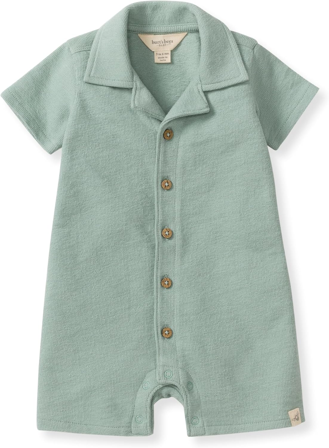 Burt's Bees Baby baby-boys Polo Rompers, 100% Organic Cotton One-piece Coverall and Layette Set