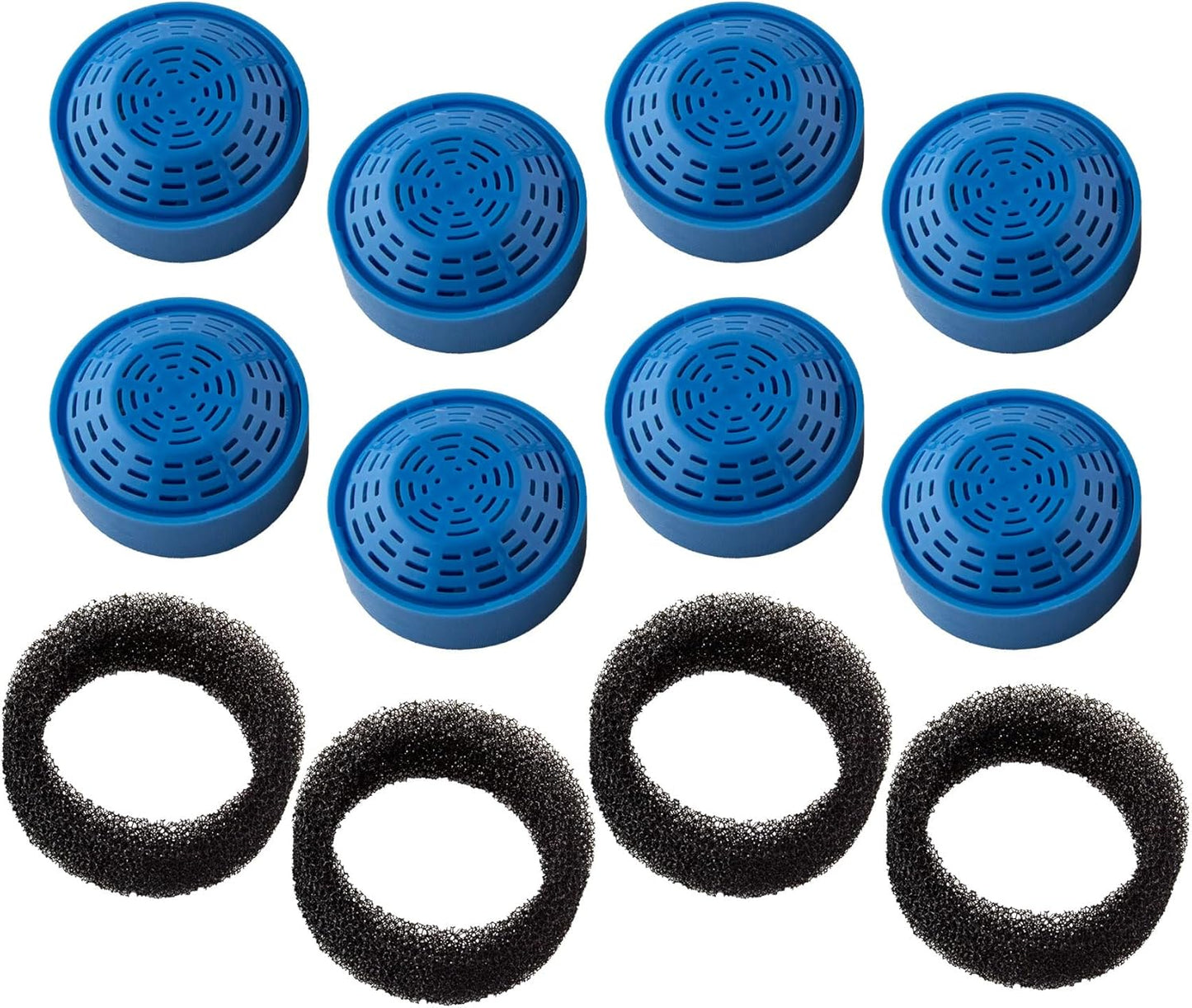 PET STANDARD Replacement Water Filter & 4 Pack Replacement Pre-Filter Sponges Compatible With PETLIBRO® 50oz/1.5L Automatic Ceramic Pet Fountain PLFF004, Pack of 8