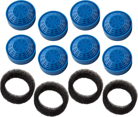 PET STANDARD Replacement Water Filter & 4 Pack Replacement Pre-Filter Sponges Compatible With PETLIBRO® 50oz/1.5L Automatic Ceramic Pet Fountain PLFF004, Pack of 8