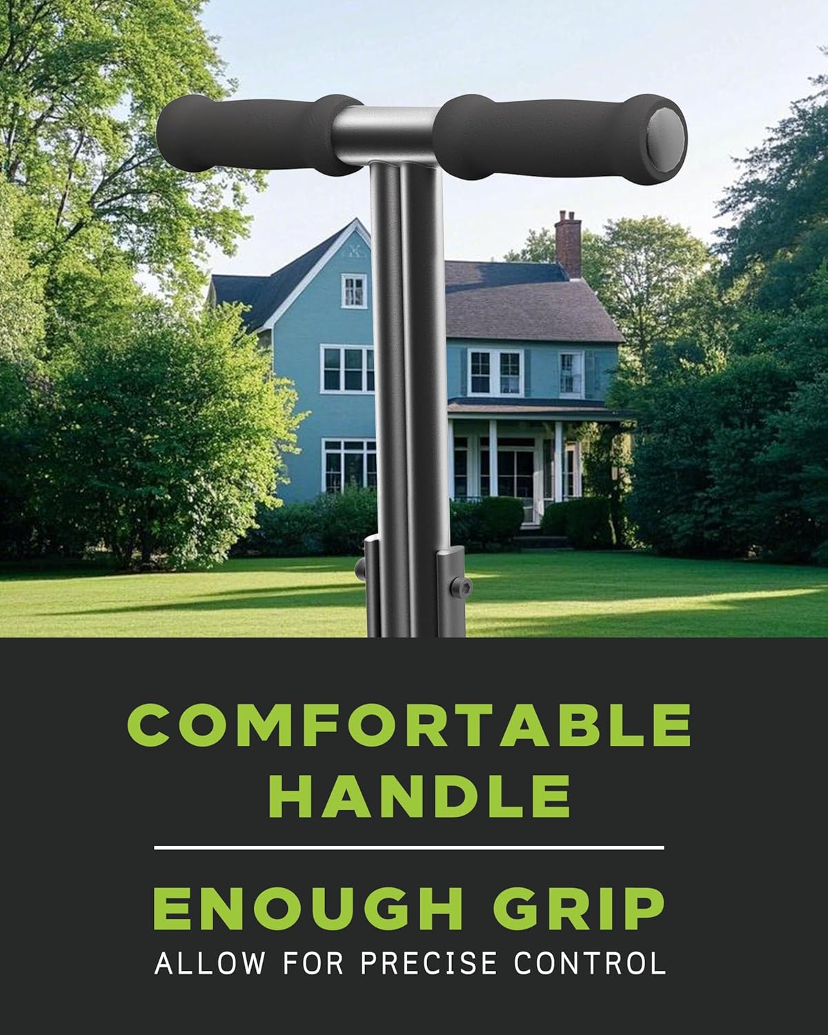 Lawn Aerator Coring Tool with Soil Core Tray, Manual Garden Plug Aerator for Grass Aeration, Yard Aerator & A Cleaning Tool for Compacted Soil, Lawn Care, 38”,Patented, Black Handle