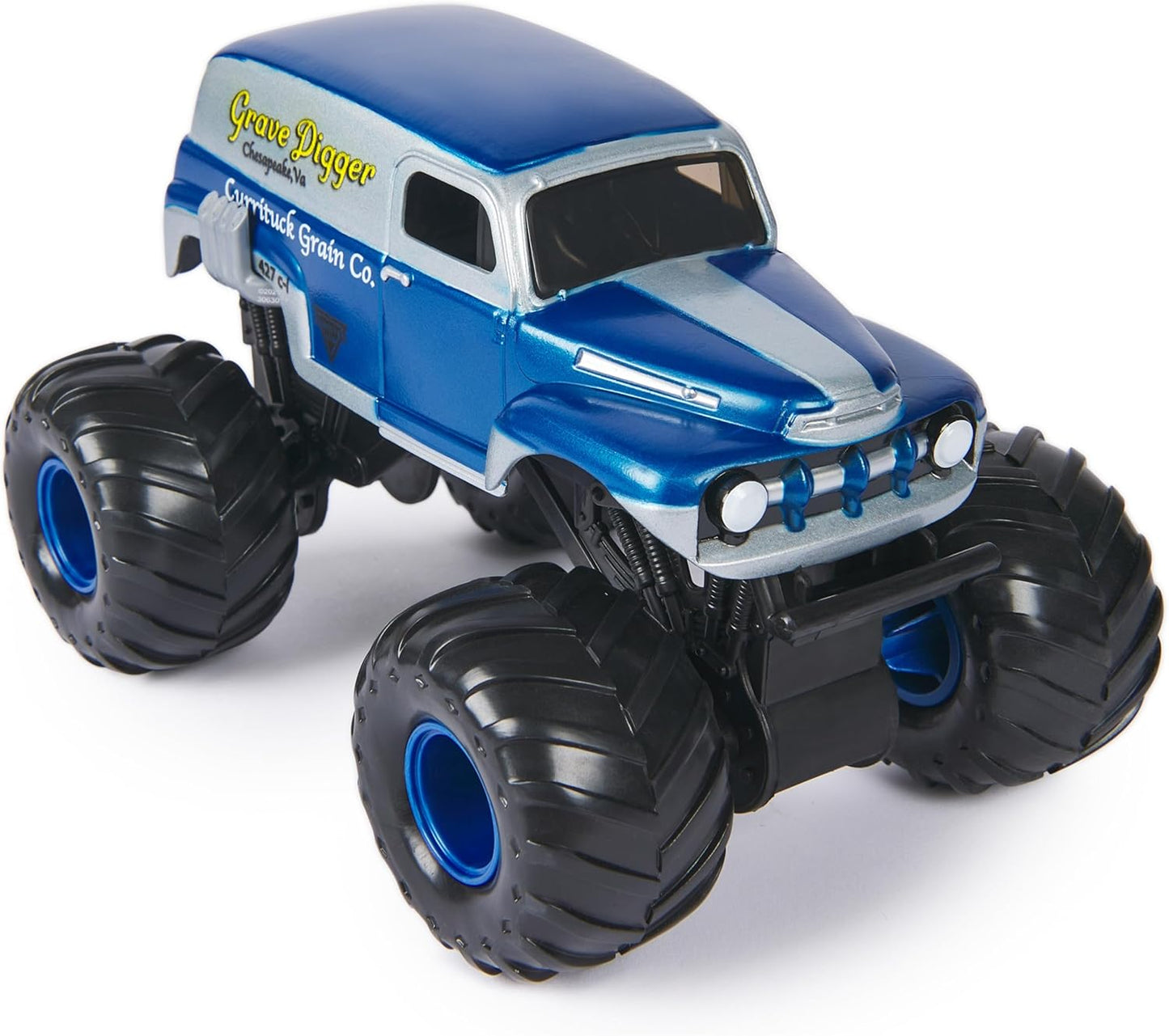 Monster Jam, Official Grave Digger Monster Truck, Currituck Grain Co Collector Die-Cast Vehicle, 1:24 Scale, Kids Toys for Boys and Girls Ages 3 and up