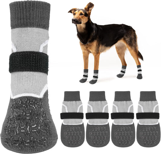Dog Socks to Prevent Licking Paws,Grippy Socks for Senior Dog,Winter Dog Booties for Small Medium Large Dogs Paw Protector with Grips for Hardwood Floor,Non Slip Socks for Hot/Cold Pavement