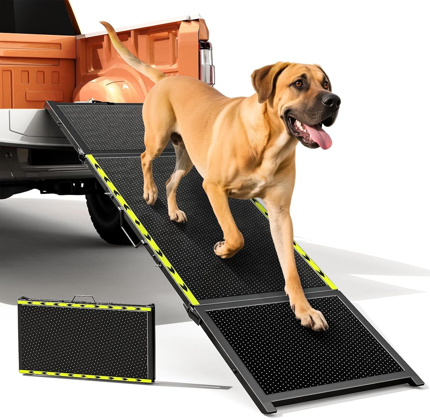 Pawaboo Dog Ramp for Car, Extra Wide Pet Dog Ramps for Large Dogs, Ramps with Non-Slip Mesh Up to 250LBS, Dogs Cars Ramp for Car SUV/Truck/RV/Bed, 74'' L & 20'' W