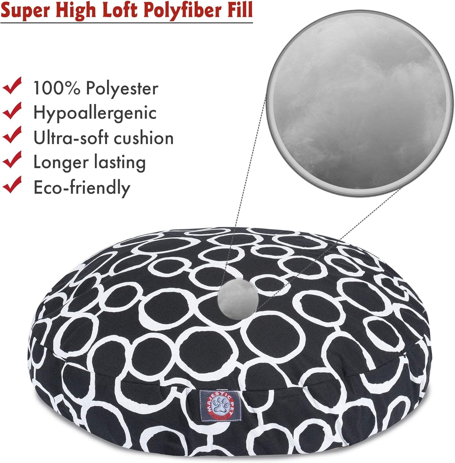 Majestic Pet Fusion Black Large Round Pet Bed