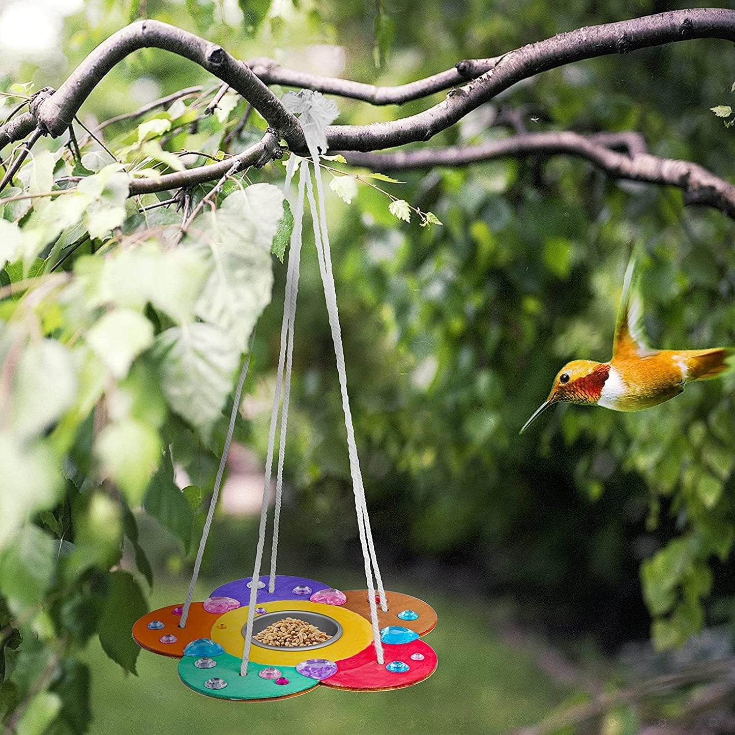 Gooidea Kids Arts and Crafts Bird Feeders for Outside, 2-Pack DIY Wooden Paint Kits Outdoor Toys Easter Basket Stuffers for Boys & Girls Age 3-5 4-8 8-12