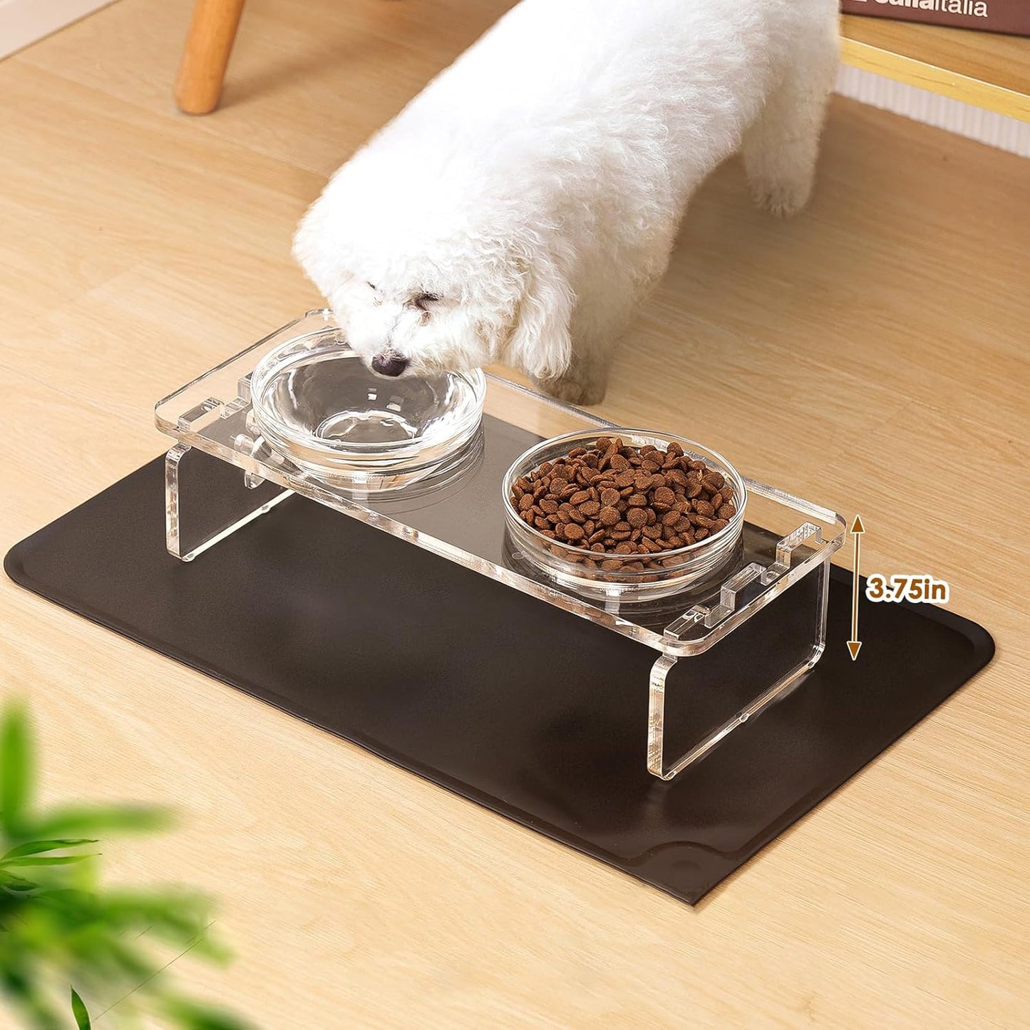 Replacement Glass Bowl for Feoyoho 3.75in Feeder Stand – Small, 13.7 oz / 1.7 Cups, Dishwasher & Microwave Safe