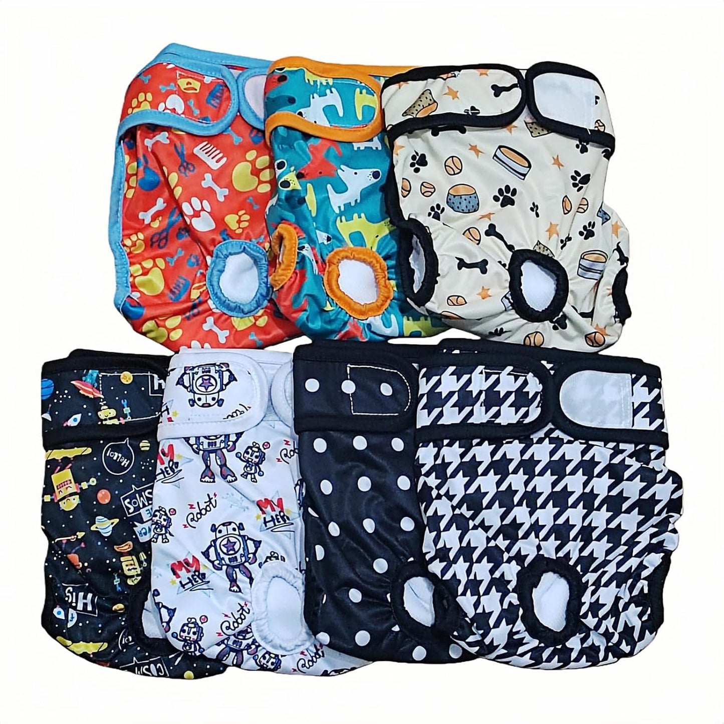 Washable Dog Diapers (7 Pack), Doggie Diapers, Premium Female Dog Diapers (XS)