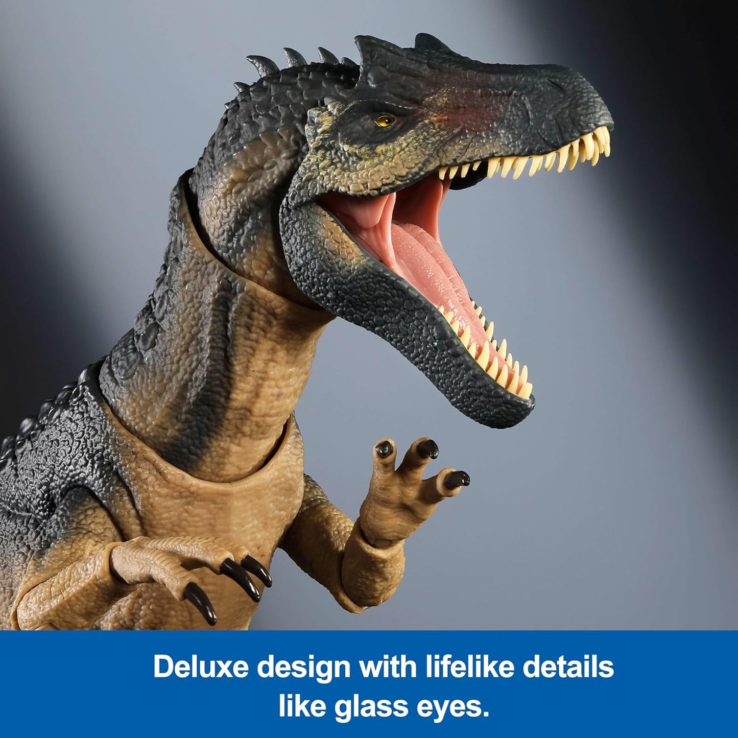 Mattel Jurassic World Hammond Collection Allosaurus Dinosaur Action Figure, Premium Movie Design, Glass Eyes & Wired Tail, 19 Points of Articulation (Amazon Exclusive)